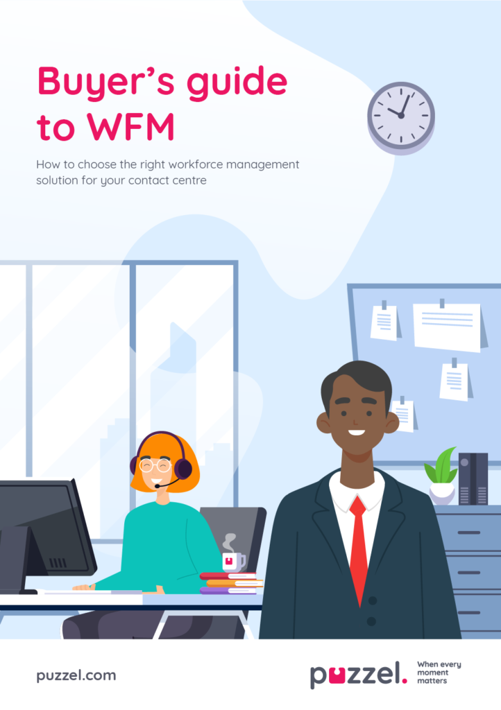 The front cover of Puzzel's Buyer's Guide to WFM.